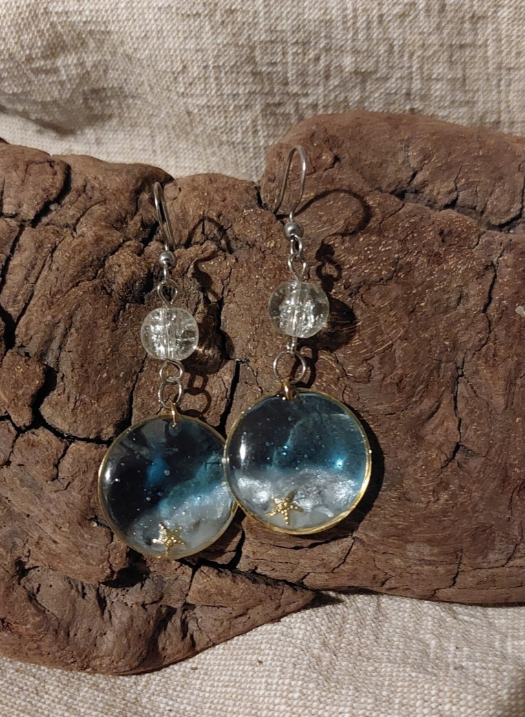 Boucles Petite ronde mer – Modèle 01 – Luminica Bijoux