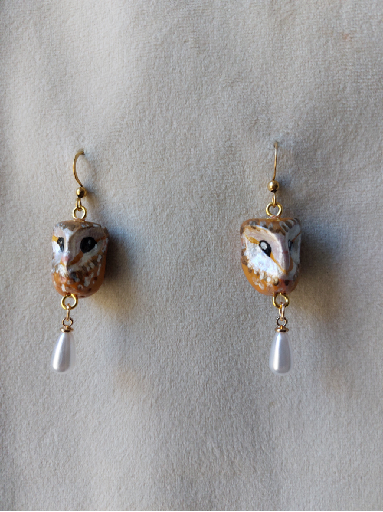 Boucles Chouettes & perles – Luminica Bijoux