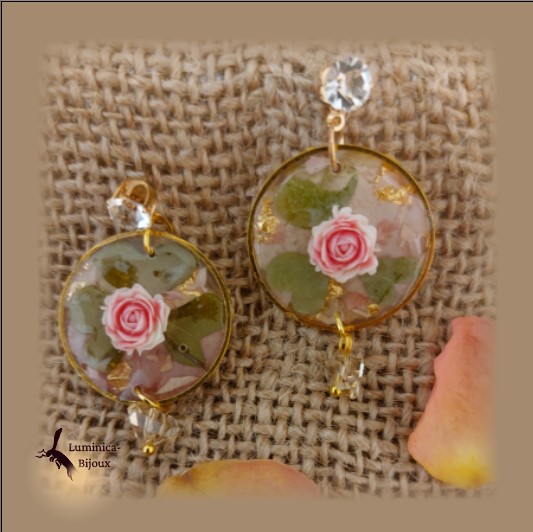 Boucles « Écus de rosée » — Luminica Bijoux